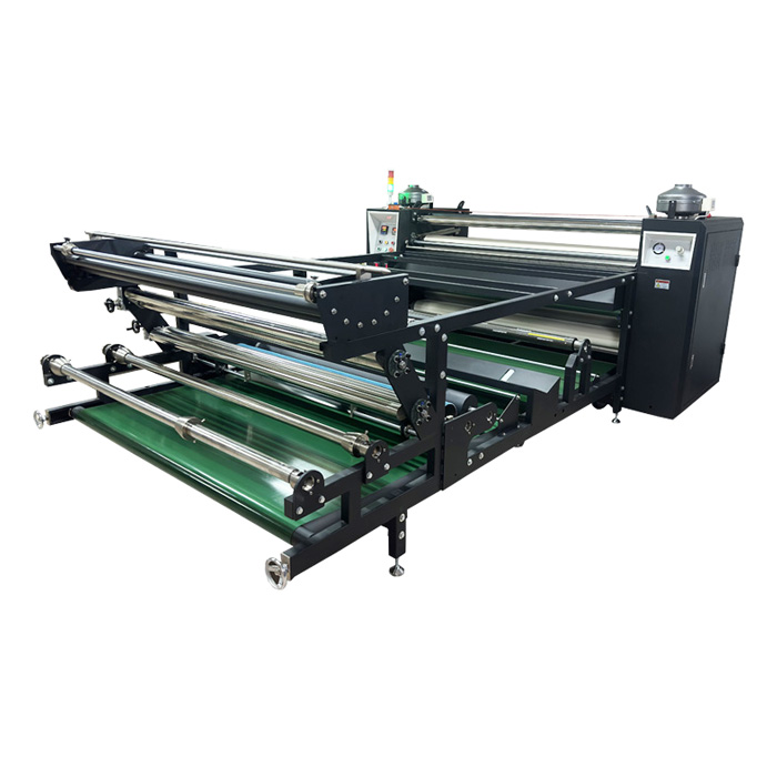 Calendar roll to roll heat press